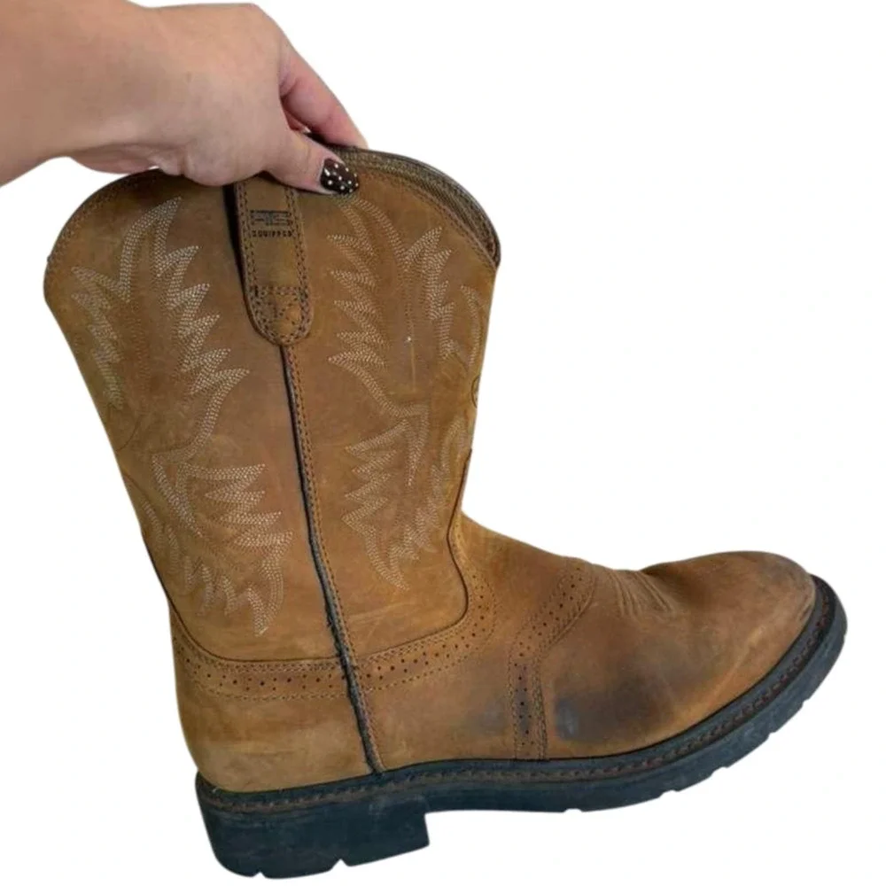 Ariat Brown Men’s Sierra Wide Round Toe Leather Work Boots Size US 13D